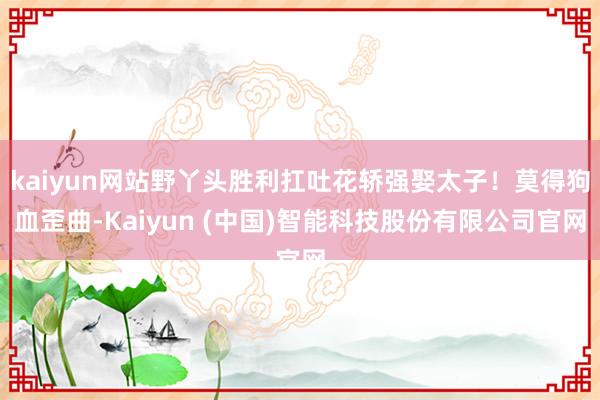 kaiyun网站野丫头胜利扛吐花轿强娶太子！莫得狗血歪曲-Kaiyun (中国)智能科技股份有限公司官网