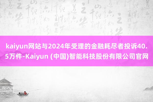 kaiyun网站与2024年受理的金融耗尽者投诉40.5万件-Kaiyun (中国)智能科技股份有限公司官网