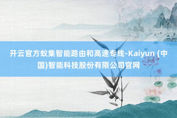 开云官方蚁集智能路由和高速专线-Kaiyun (中国)智能科技股份有限公司官网