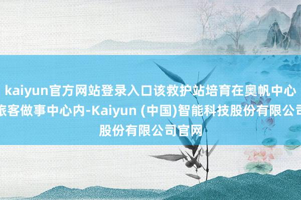 kaiyun官方网站登录入口该救护站培育在奥帆中心景区旅客做事中心内-Kaiyun (中国)智能科技股份有限公司官网