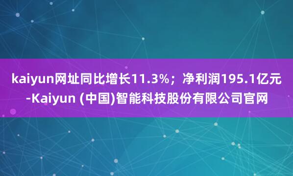 kaiyun网址同比增长11.3%；净利润195.1亿元-Kaiyun (中国)智能科技股份有限公司官网