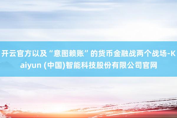 开云官方以及“意图赖账”的货币金融战两个战场-Kaiyun (中国)智能科技股份有限公司官网