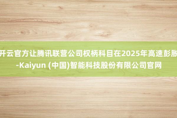开云官方让腾讯联营公司权柄科目在2025年高速彭胀-Kaiyun (中国)智能科技股份有限公司官网