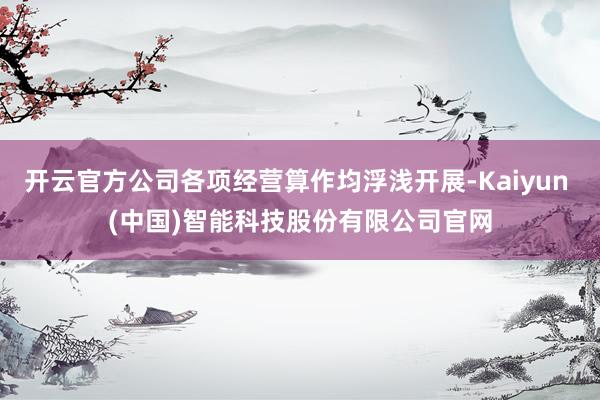 开云官方公司各项经营算作均浮浅开展-Kaiyun (中国)智能科技股份有限公司官网