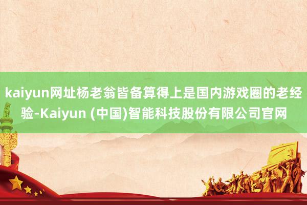 kaiyun网址杨老翁皆备算得上是国内游戏圈的老经验-Kaiyun (中国)智能科技股份有限公司官网