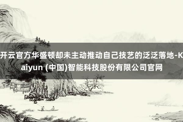 开云官方华盛顿却未主动推动自己技艺的泛泛落地-Kaiyun (中国)智能科技股份有限公司官网