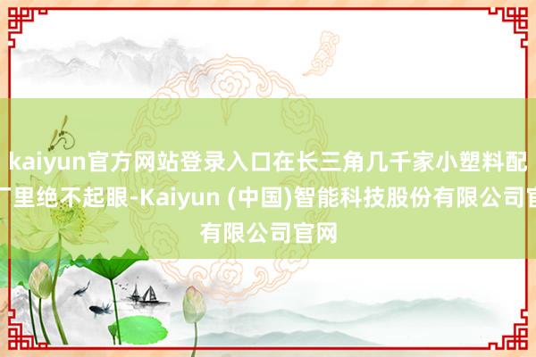 kaiyun官方网站登录入口在长三角几千家小塑料配件厂里绝不起眼-Kaiyun (中国)智能科技股份有限公司官网